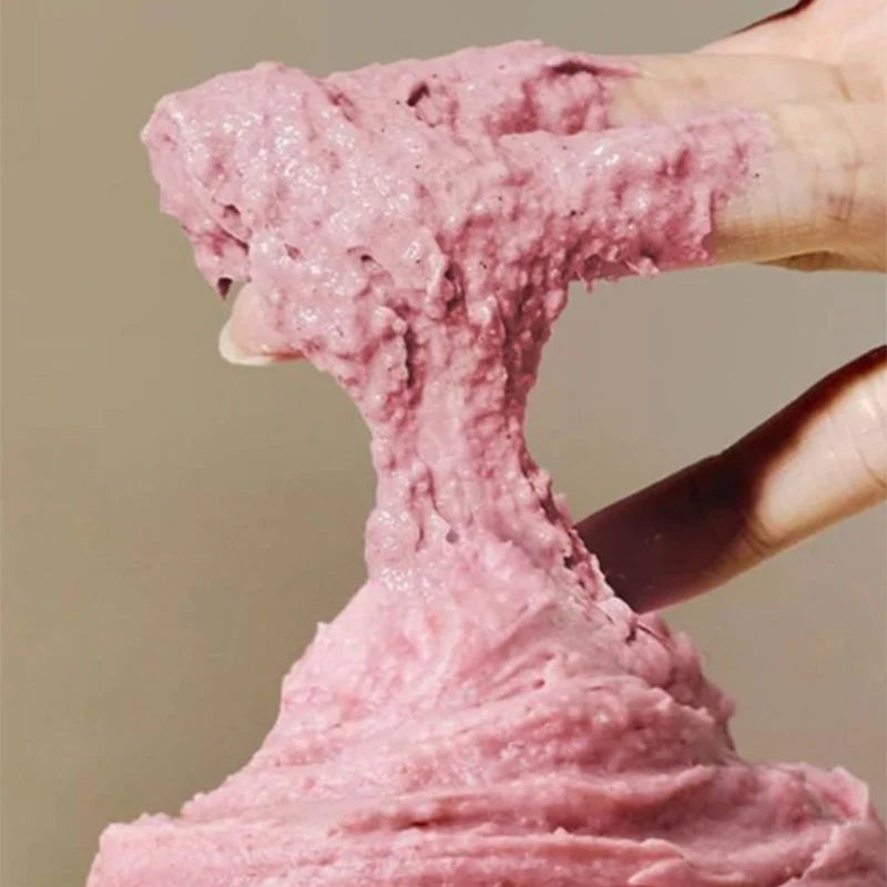 Close up of the texture of Arencia fresh Fresh Rosehip Rice Mochi Cleanser